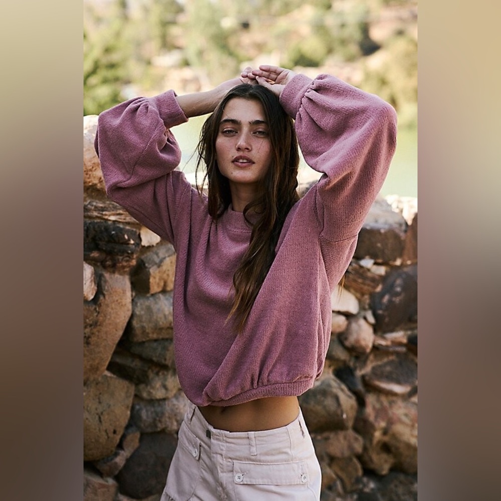 Beach Beach Happy Pullover by at Free People, Roan Rouge